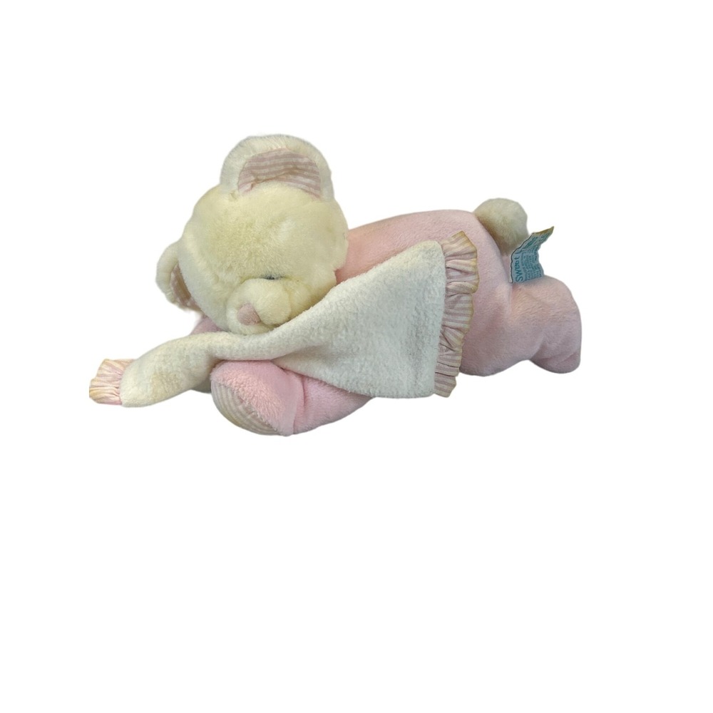 Goffa‎ Sweet Dreams Baby Bear Rattle Plush Pink Stuffed Animal With Blanket